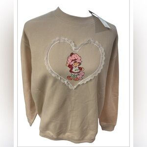 strawberry shortcake sweatshirt Hearts size Medium women's NEW Valentines Day